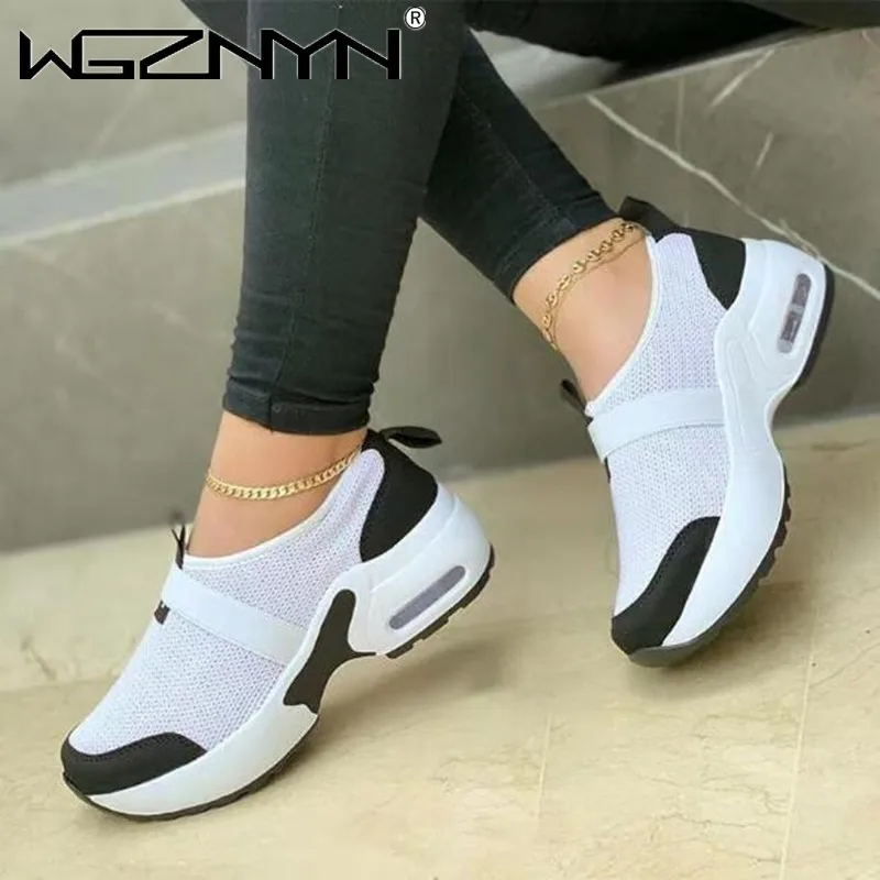 

2021 Spring Autumn Women Breathable Shoes Woman Flat Slip on Platform Tenis for Women Mesh Sock Sneakers Shoes Zapatillas Mujer