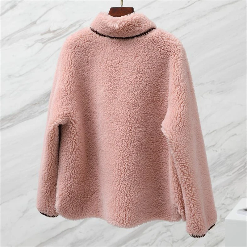 Модные Новые короткие женские пальто из овечьей шерсти 2020 осень зима Корейская