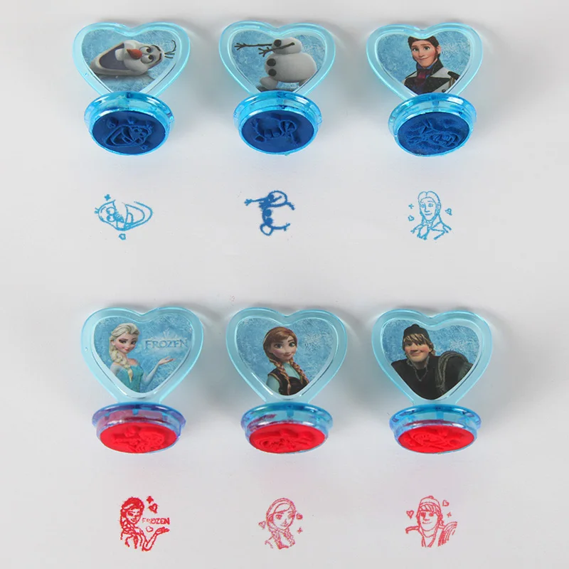 6pcs Disney Frozen Elsa Princess Seal Stamper Teacher Stamp Set Craft Stamps Stationery Party Supplies Girls Favors Gifts | Дом и сад