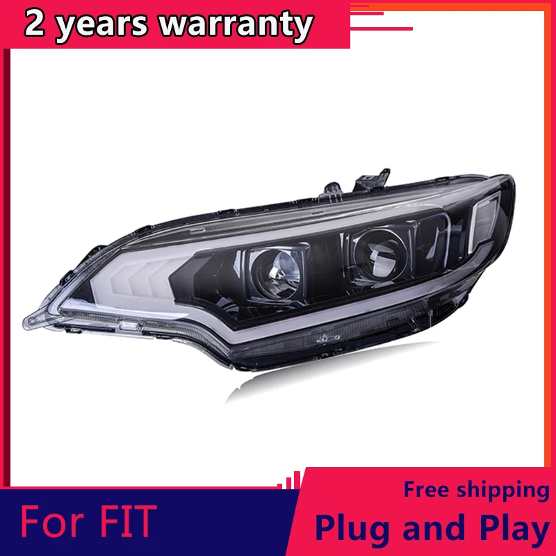 

KOWELL Car Styling Headlights for Honda Fit 2016 LED Headlight for Honda Fit Head Lamp LED Daytime Running Light LED DRL Bi-Xeno