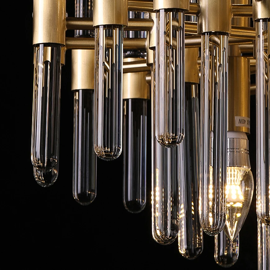 

E14 LED Postmodern Crystal Copper Gold Pendant Lights.Pendant light Suspension Luminaire Lampen For Dinning Room