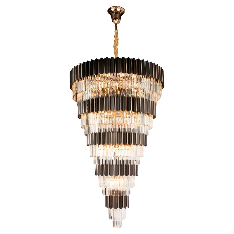 Современный светодиодный подвесной светильник из нержавеющей стали с черной