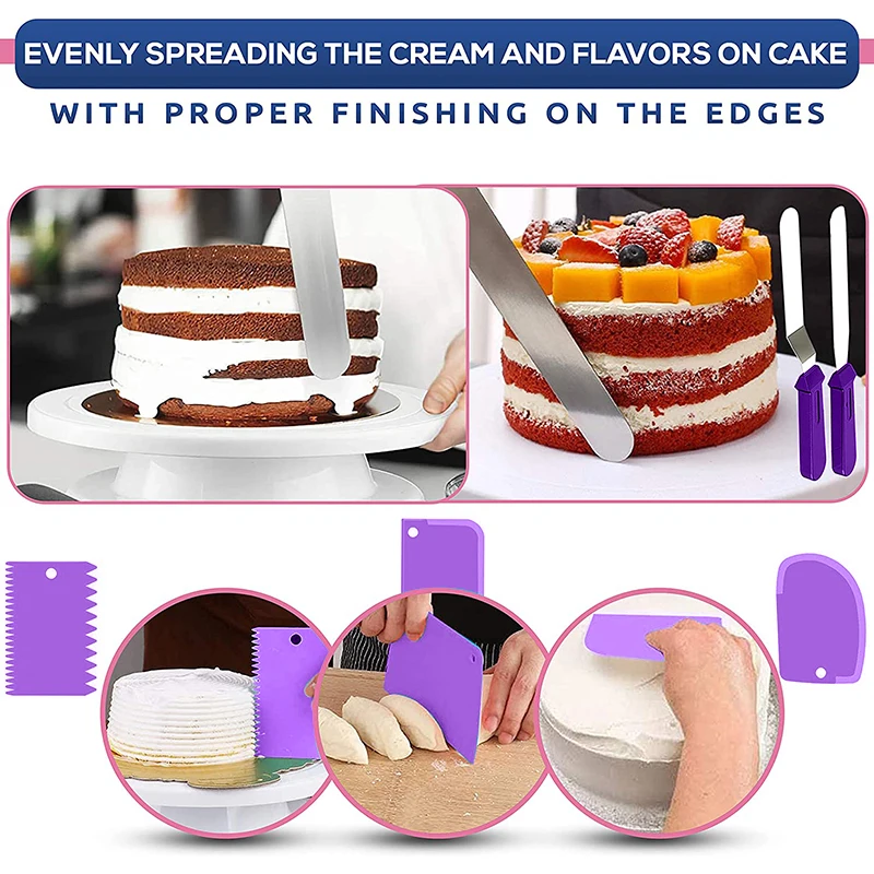 

Cake Decorating Tool Cakes Turntable Set Plastic Rotary Cakes Stand Piping Nozzle Piping Bag Set Cake Tools Baking Accessories