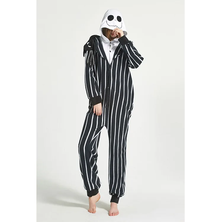 2020 Пижама-кигуруми из флиса для взрослых Кошмар перед Рождеством Джек Пижама