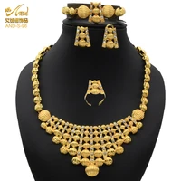 jewelery sets crown and earring set 24k gold earing flower necklaces brazillian for women african choker necklace garland