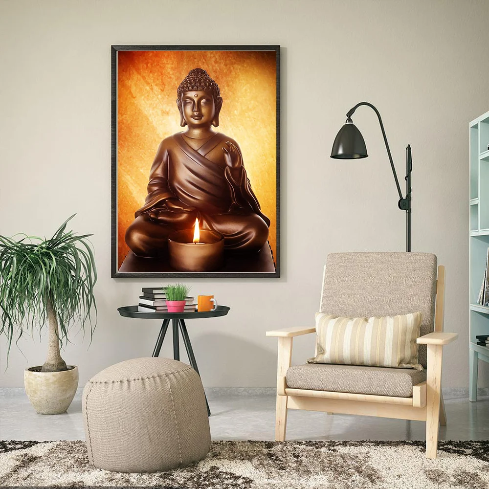 Алмазная 5D картина сделай сам Набор для вышивки крестиком религиозного Будды