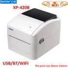 Xprinter 420B высокая скорость 152 ммсек. bluetooth USB pos Штрих-кода принтер для печати наклеек на машина термоусадочная доставка принтер этикеток для мобильного телефона