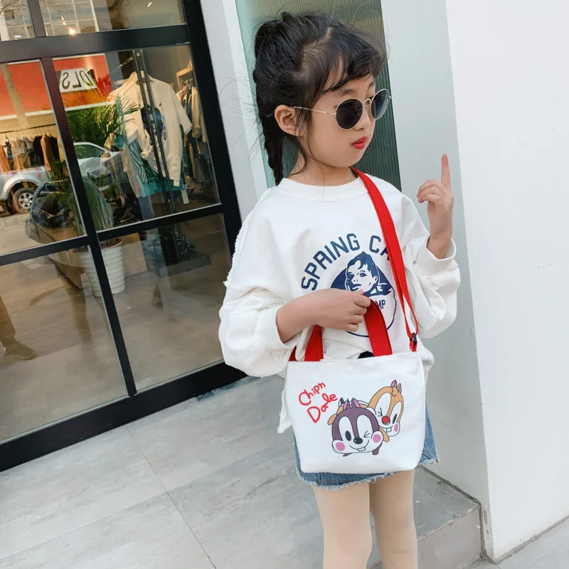 Детская Холщовая Сумка Disney модная детская сумочка с мультяшным Микки Маусом