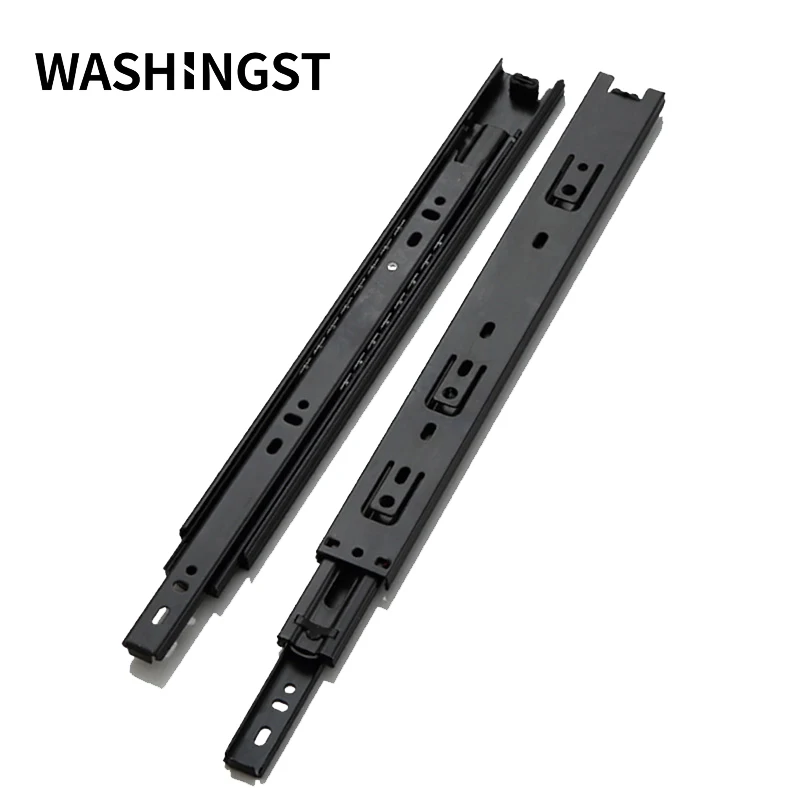 

WASHINGST 35mm Three Sections Funiture Rail Kitchen Cabinet Rail Ball Bearing Drawer Slide