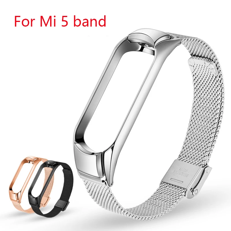 Ремешок из нержавеющей стали для xiaomi band 5 браслет без винтов Mi умные