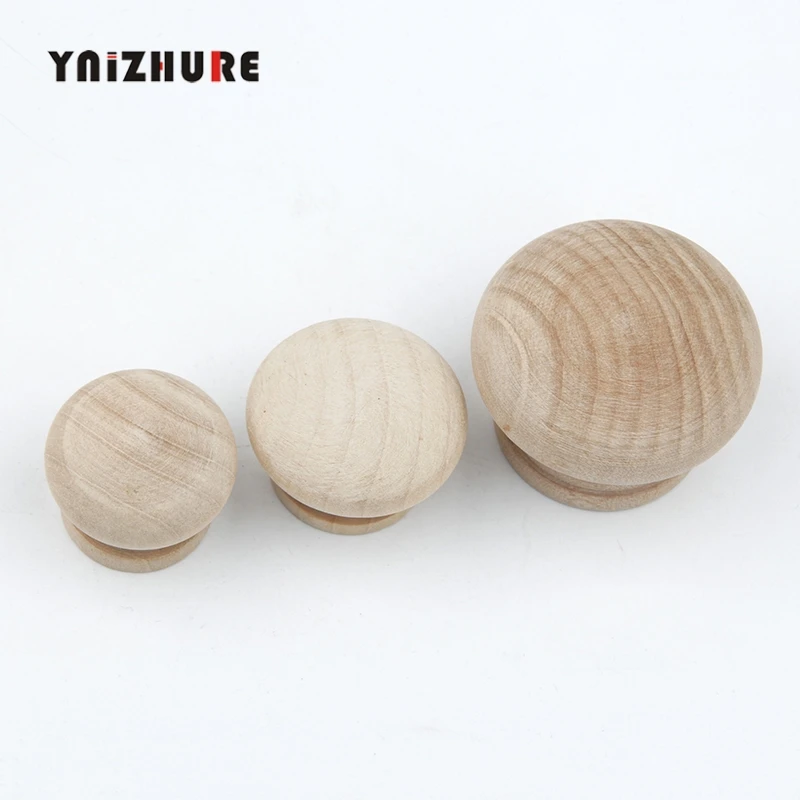 

28/34/44mm Crude wood Cabinet Drawer Wardrobe Knobs Door Pull Kitchen Handle Furniture Hardware Natural Wooden