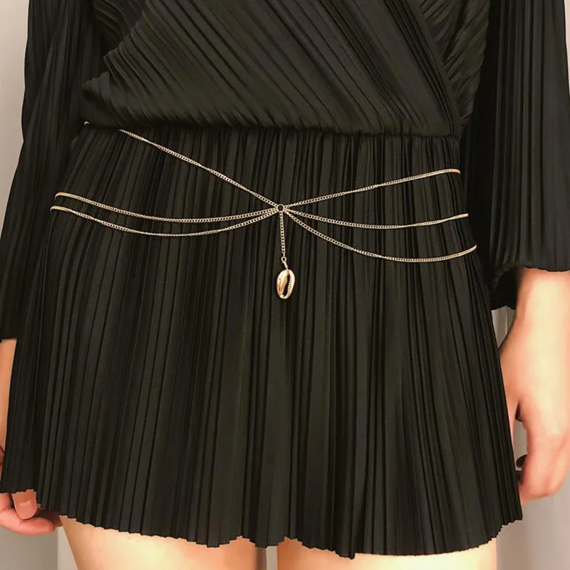 Женское вечернее платье с подвеской в форме ракушки простая длинная цепочка