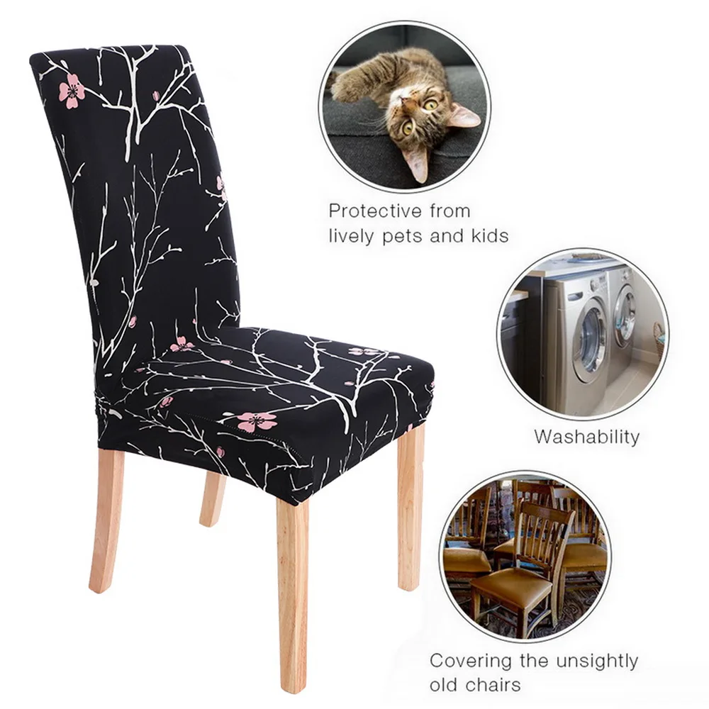 Эластичный чехол-накладка из спандекса с рисунком 1 шт. съемный всесезонный