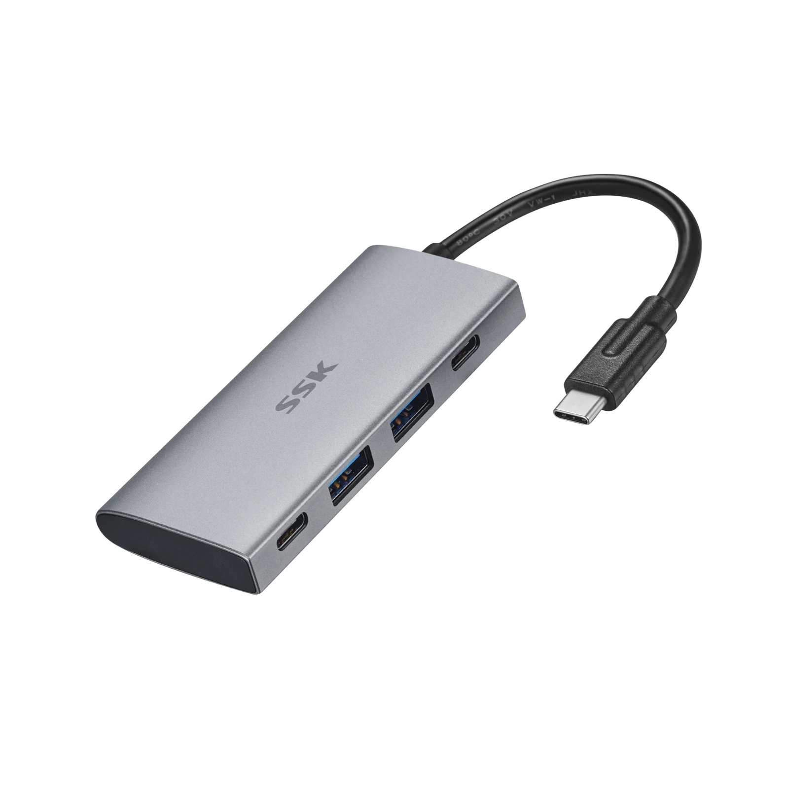 Концентратор SSK USB C 10 Гбит/с многопортовый адаптер 4 в 1 Type высокоскоростная