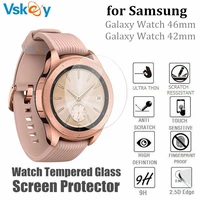 vskey 10pcs smart watch screen protector for samsung galaxy watch 42mm 46mm sm r800 r810 round tempered glass protective film