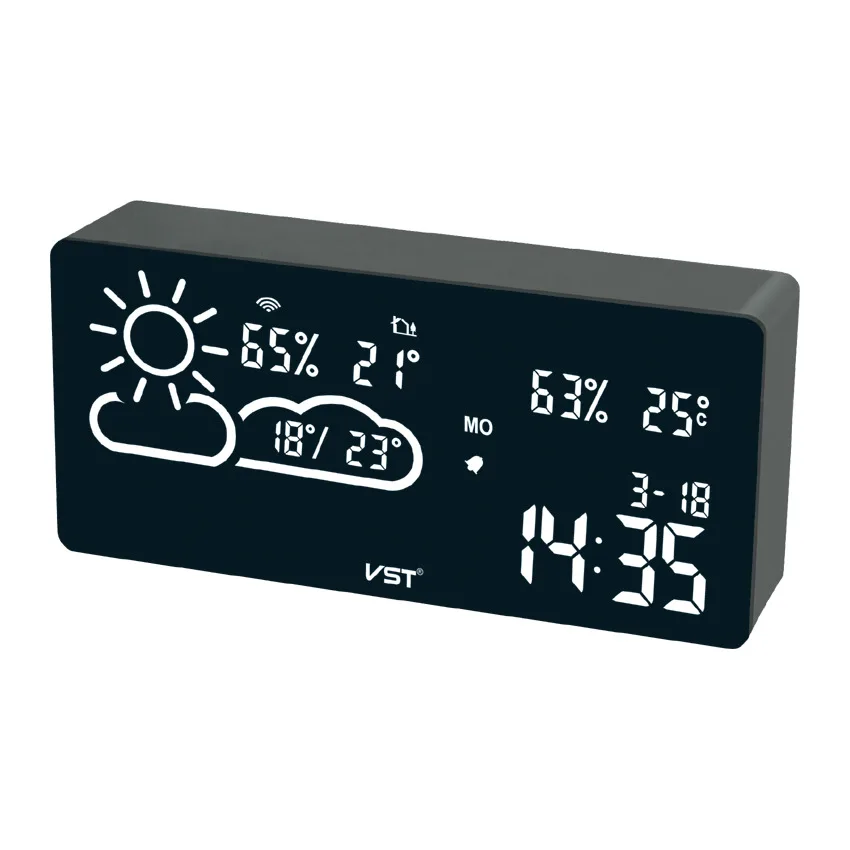 Будильник с Wi-Fi прогнозом погоды и температуры влажности | Дом сад