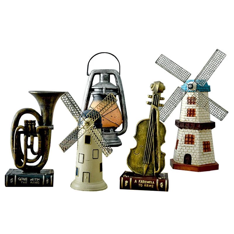 

Ностальгические Винтаж украшение «ветряная мельница» Копилка голландский ветряные мельницы дома украшения Европа модели подарки предмет...