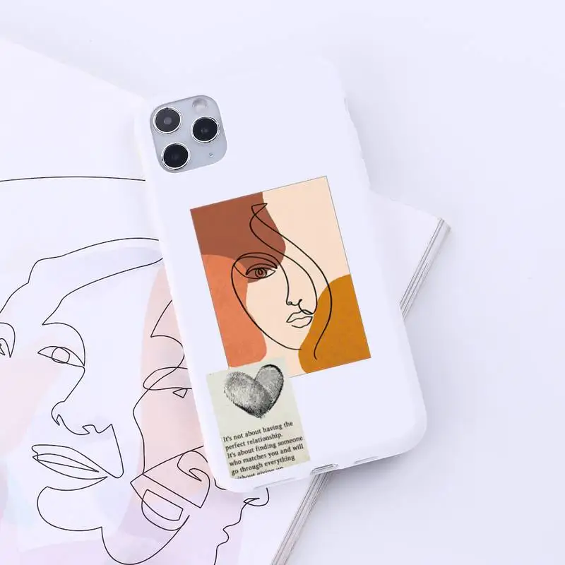 

Artistic Face Letter Phone Case Candy Color for iPhone 6 7 8 11 12 s mini pro X XS XR MAX Plus