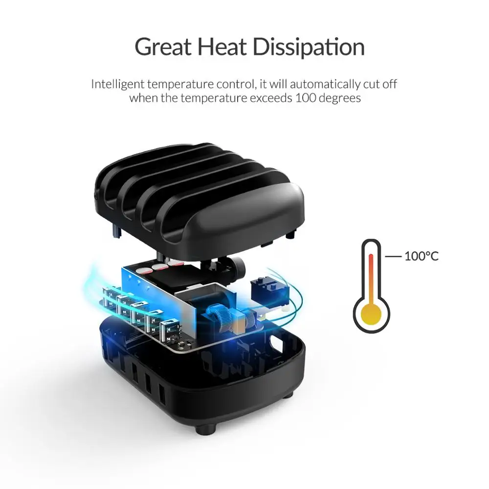 Зарядная Станция ORICO USB док станция с держателем 40 Вт 5V2.4A * 5 usb кабель для зарядки
