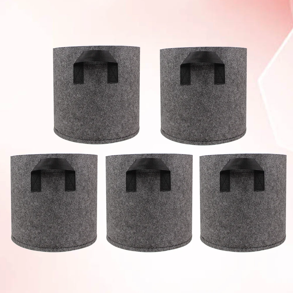 

5pcs Root-control Planting Bag Tree Planting Non-woven Nursery Flower Bag Nutrition Plant Bag Gardening Accessories (7Gallon)