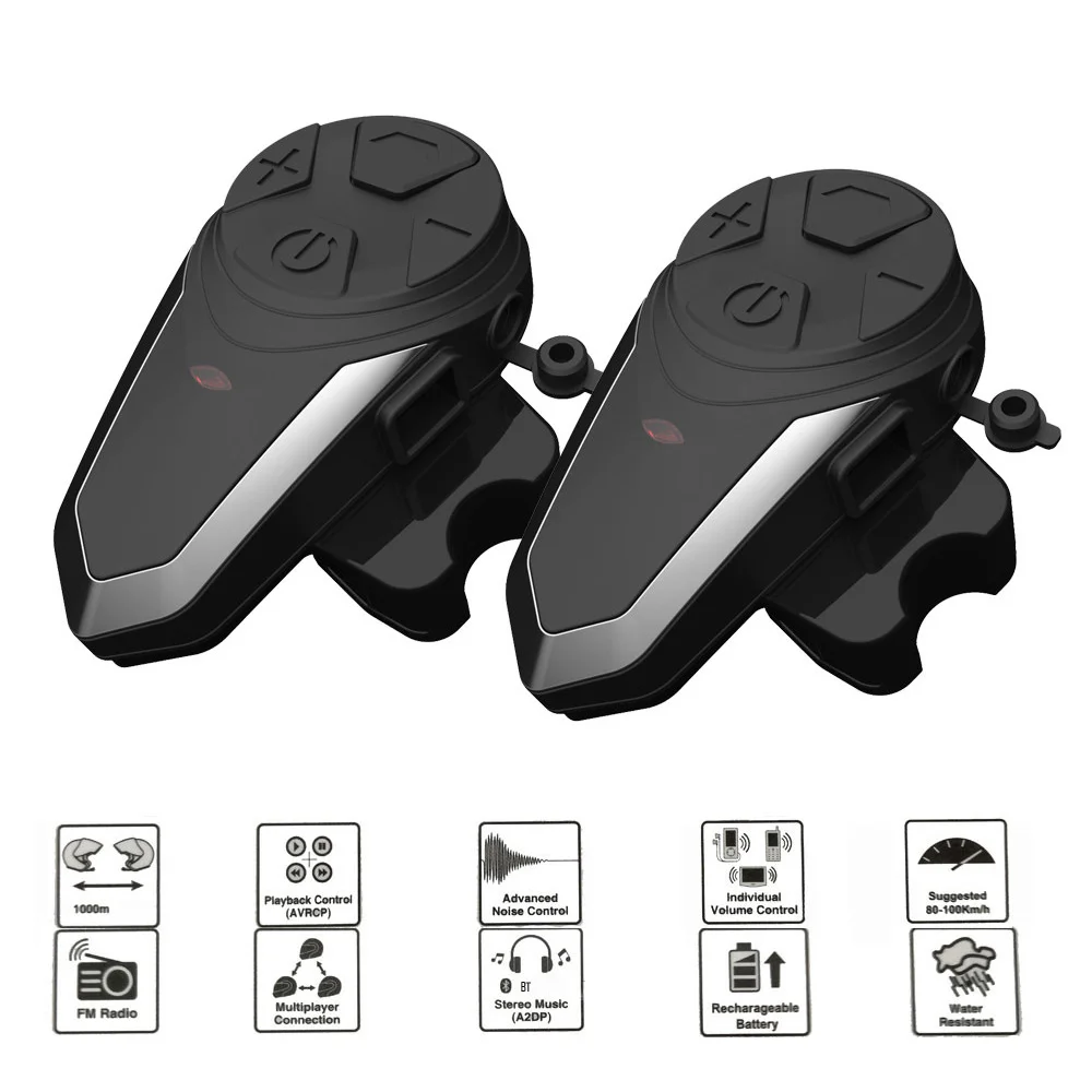 

Беспроводная Bluetooth-гарнитура для мотоциклетного шлема, 2 шт.