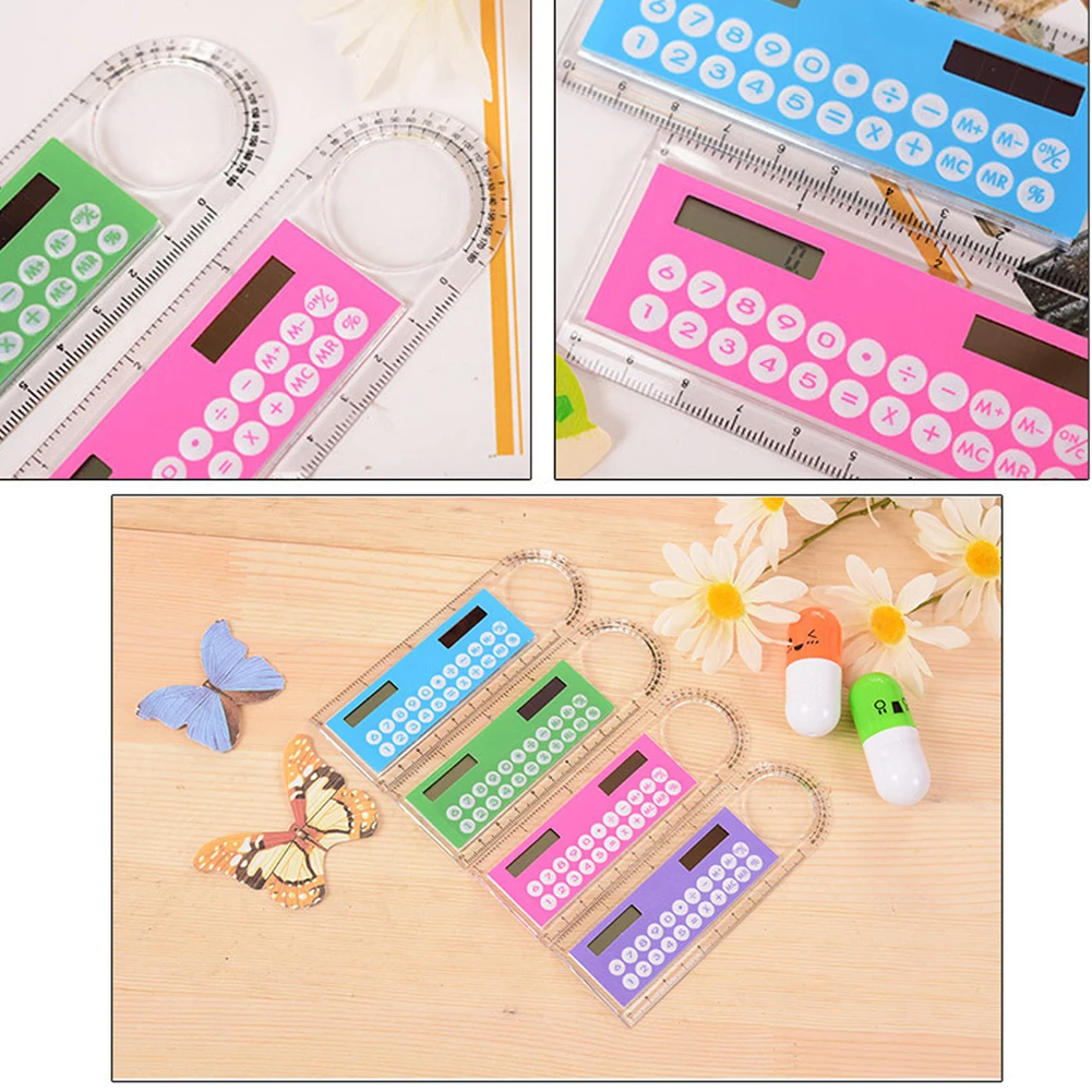 

10cm Ruler Multi-function Calculator Calculator Mini Calculator Student Portable Arithmetic Cute Wooden Ruler