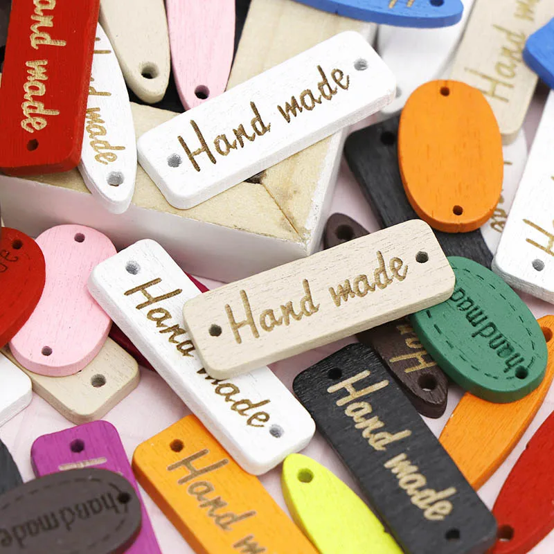 50 шт. деревянные прямоугольные круглые пуговицы ручной работы для шитья