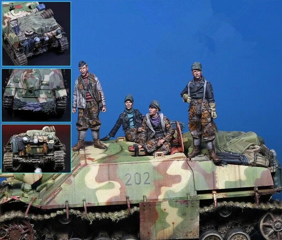 1/35 каучуковая фигурка модель комплект Unassambled Неокрашенный/974(4 фигурки Без майки