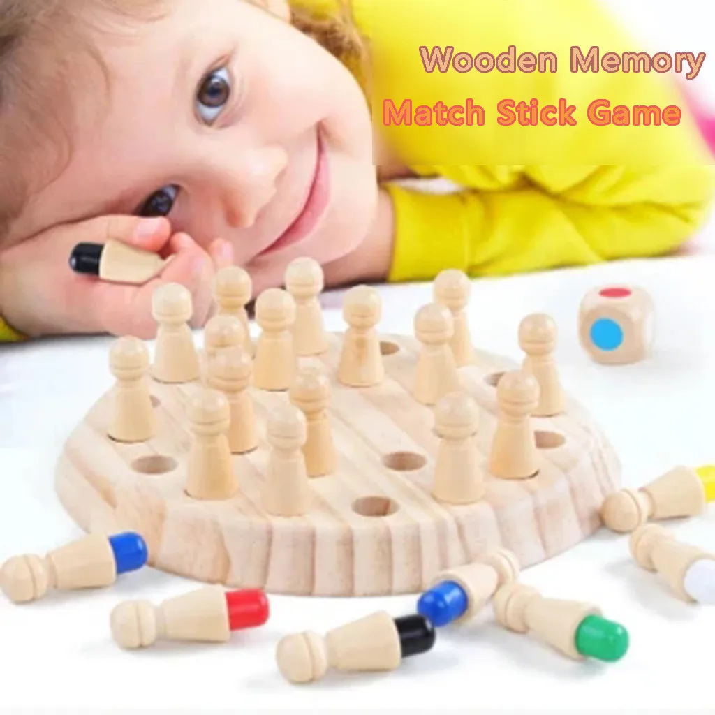 

Creative Wooden Memory Match Stick Toy Game Kid Intelligence Iq Brain Teaser Game Educational Match Stick Chess Children Toy
