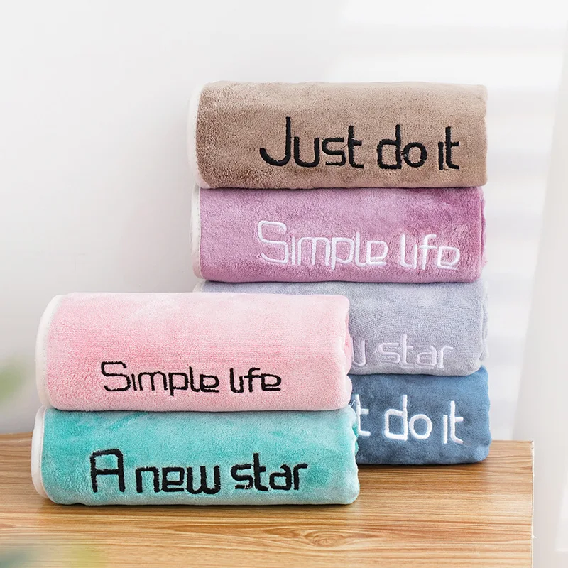 

New Nice Absorbent Coral Fleece Embroidered Daisy Letter Hotel Bath Towels Hand Towels Face Towel Nanofibers Hand Towel 34x74cm