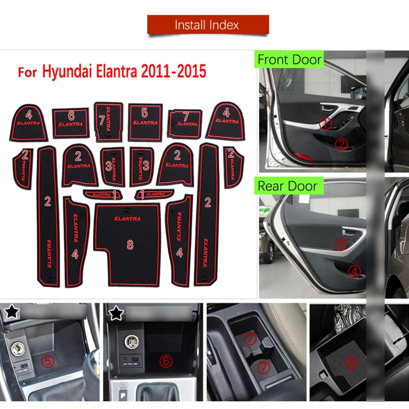 Противоскользящая подушка на дверную резиновую подушку для Hyundai Elantra MD Avante i35 2011 ~