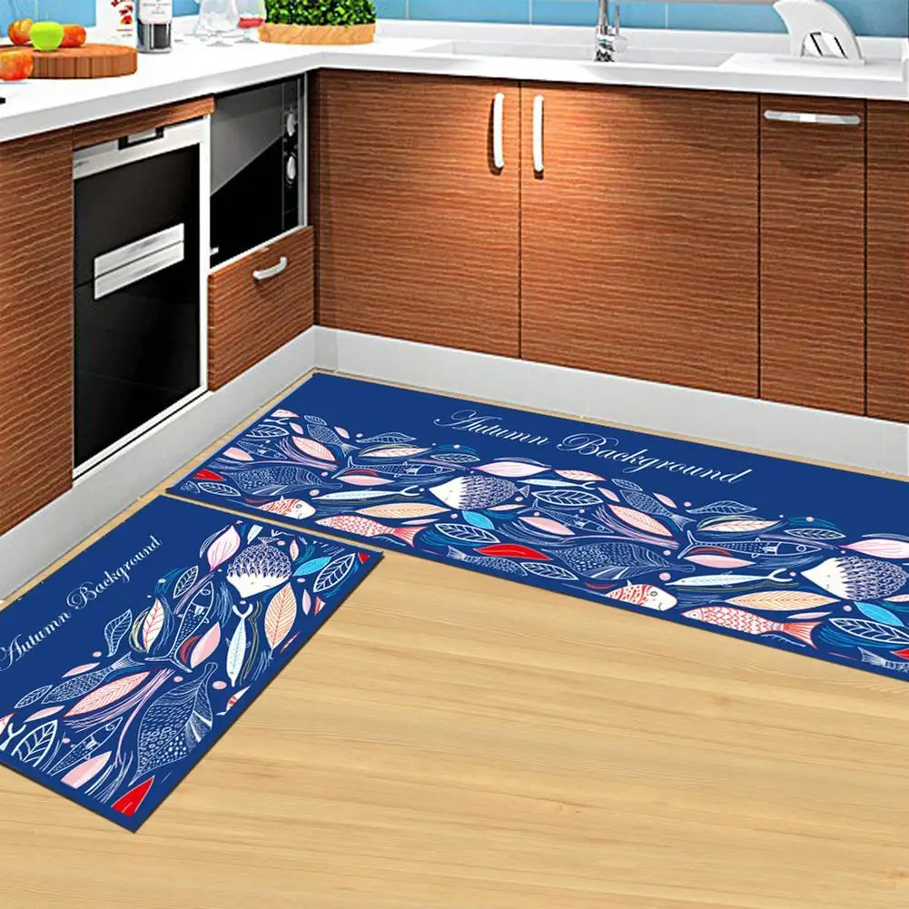 

Anti-slip Cat Fish Tree Print Doormat Carpet Areas Rug Cushion Floor Mat Decor Living Room Bedroom Bathroom Non-Slip Door Mats