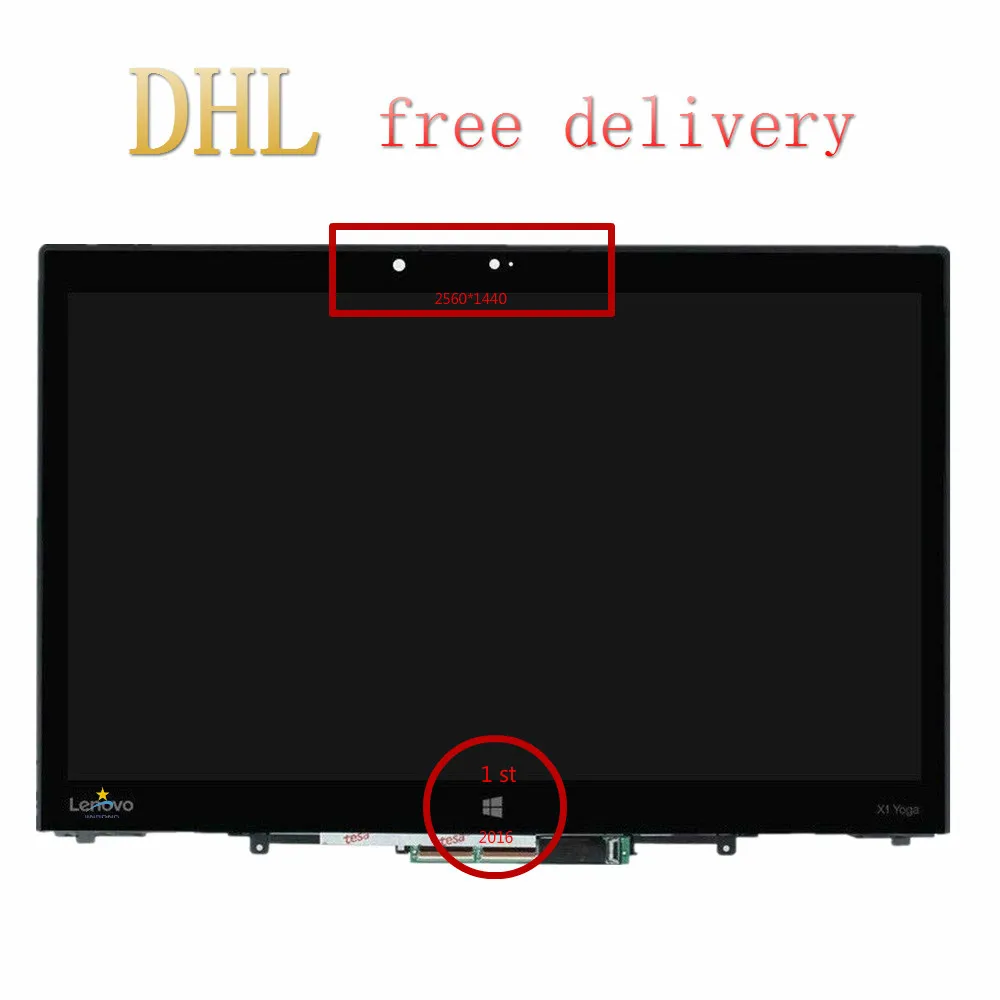 

00UR191 Original New Full Lenovo ThinkPad X1 Yoga(20FR) 1st 2016 QHD 14.0'' LCD LED Touch Screen Digitizer Assembly Bezel