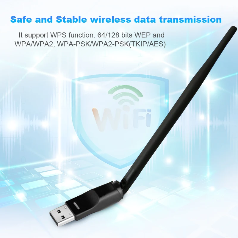 Беспроводная сетевая карта 150 Мбит/с USB Wifi адаптер rtl8188us адаптер антенны Wi-Fi 5dBi Wifi приемник передатчик для ПК ТВ коробка