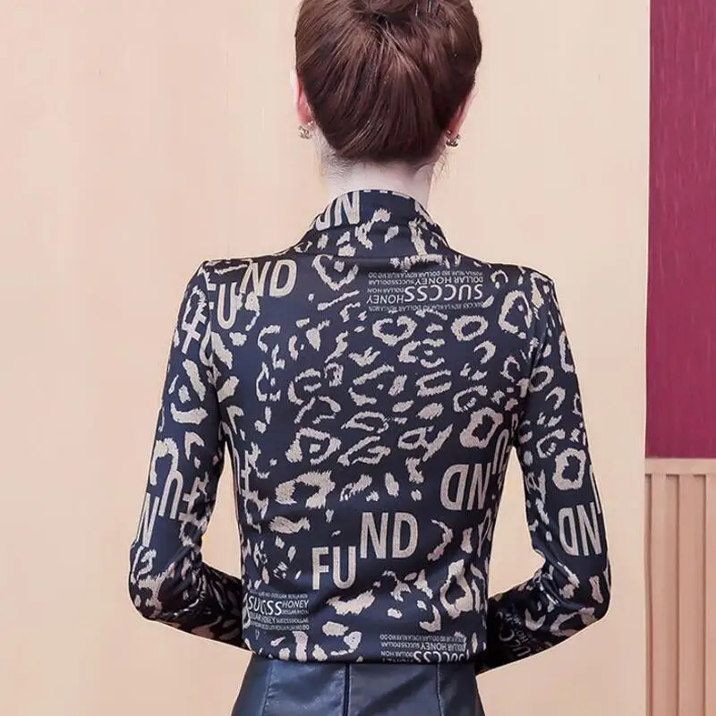 

Vintage Print Women Blouses Korean Lace Diamonds Spliced Blouse Women Shirts Long Sleeve Stand Collar Plus Size 3XL Women Tops