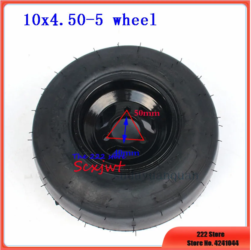 

Go Kart Tires and Rims 10x4.50-5 Front wheels 5 inches Go Kart ATV UTV Buggy Quad Wheel hub rim and tyres Sets