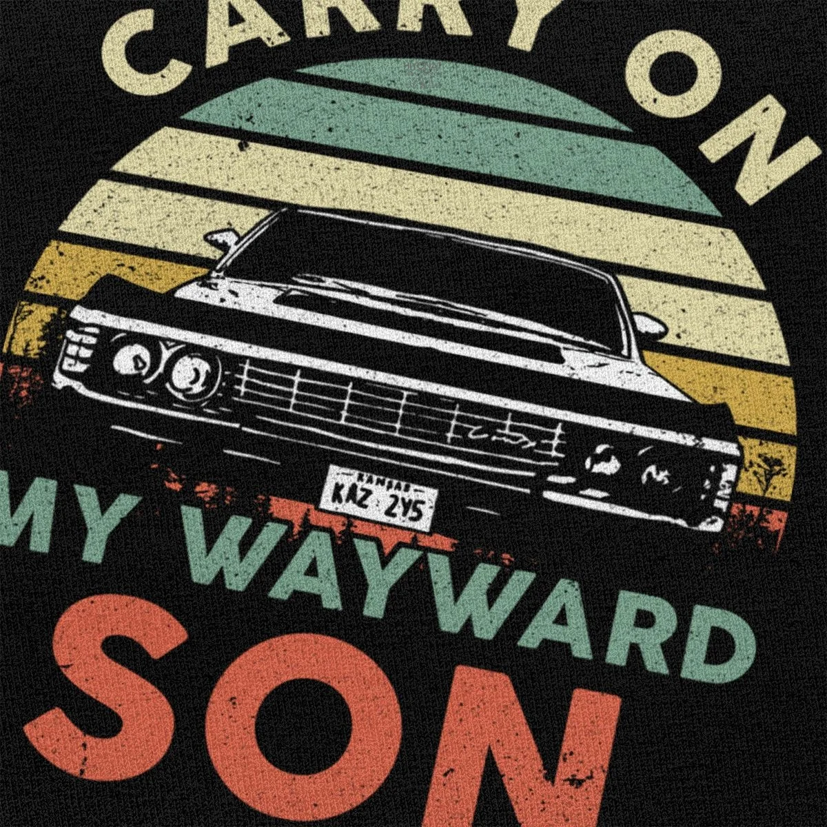 Сверхъестественная ТВ-серия футболка с надписью Carry On My Wayward Son Songs европейский