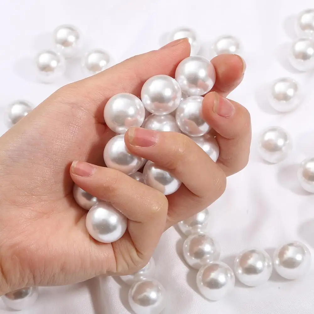 Горячая Распродажа 2-18 мм без отверстий белый цвет круглый пластик акрил поделки