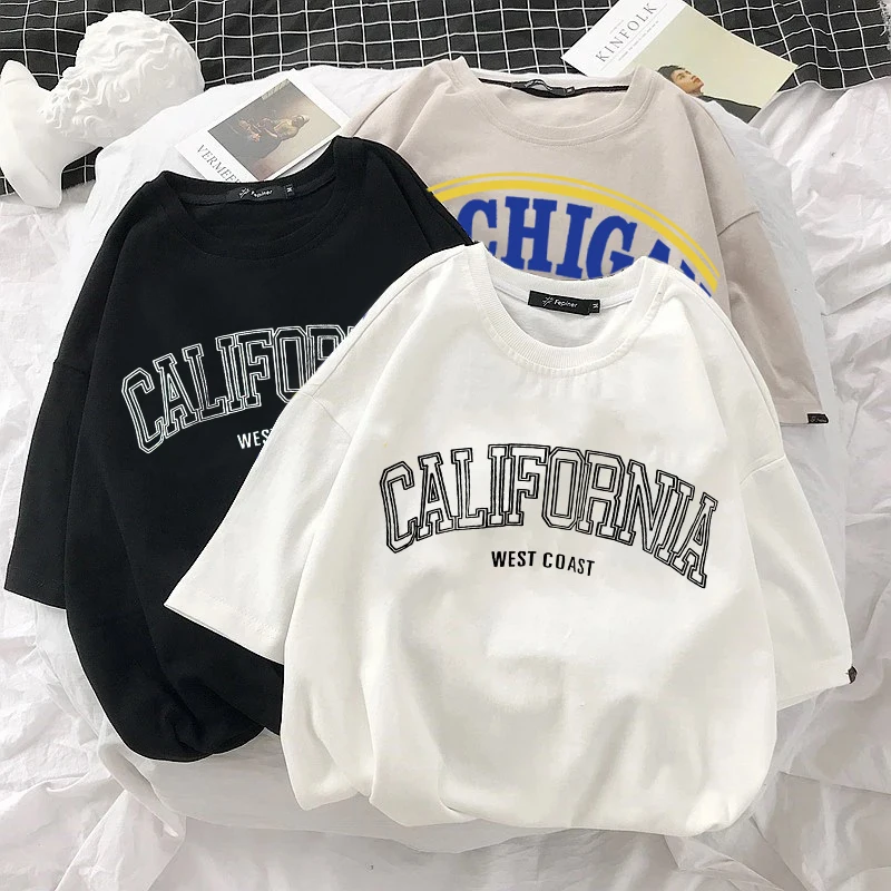 

Harajuku Summer Women T-shirts Casual USA Area Printed Tops Tee Female T Shirt Short Sleeve T Shirt plus size Streetwear t shirt