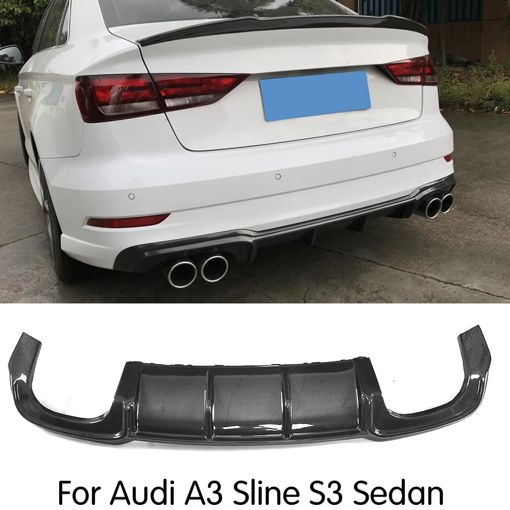 Неокрашенный задний спойлер из углеродного волокна/ФАП диффузор для Audi A3 Sline S3 Sedan