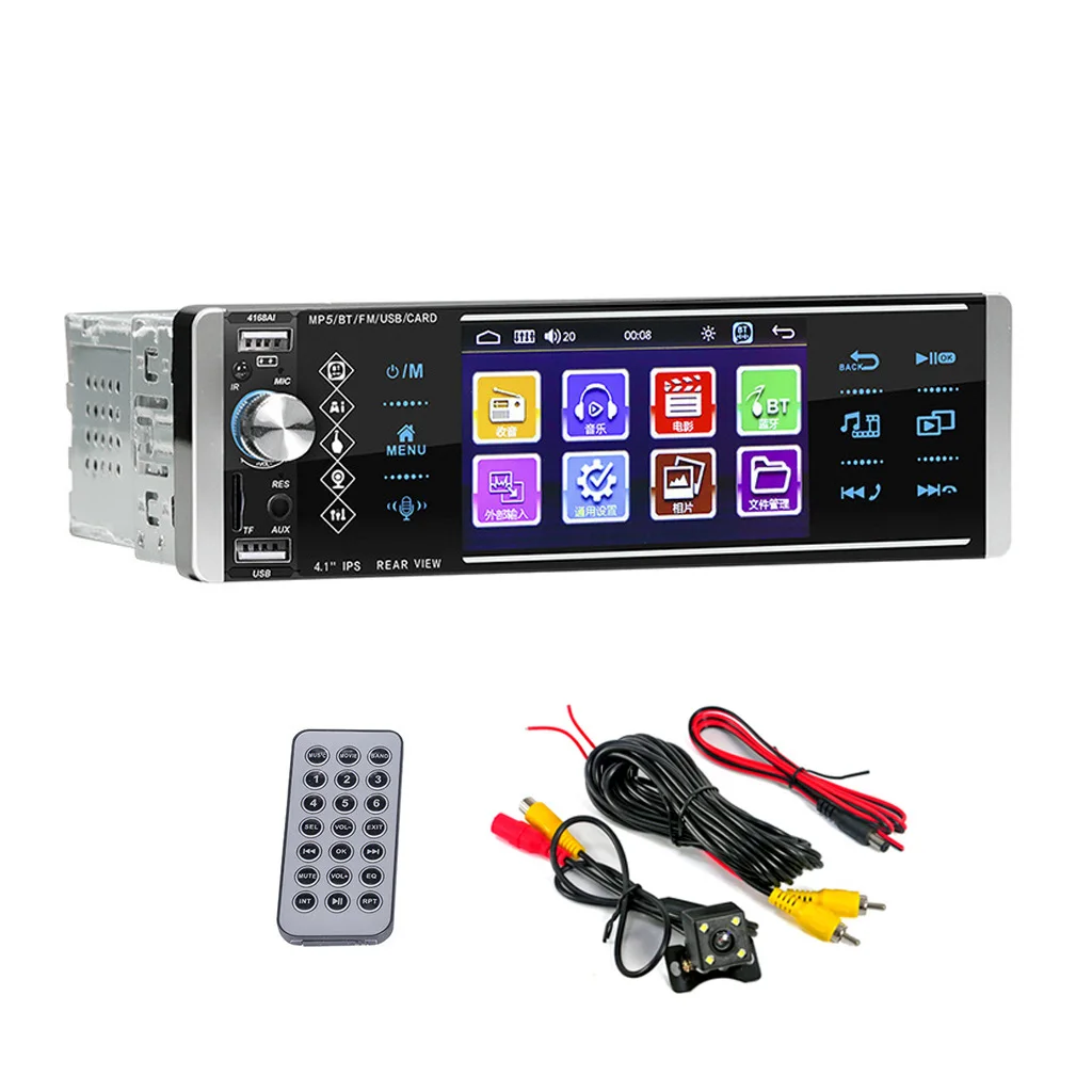 

Автомобильный стереоприемник Smart AI, 1 Din, радио, MirrorLink, RDS, AM, FM, 4-USB, 4,1 дюйма, IPS, сенсорный экран, MP5, видеоплеер
