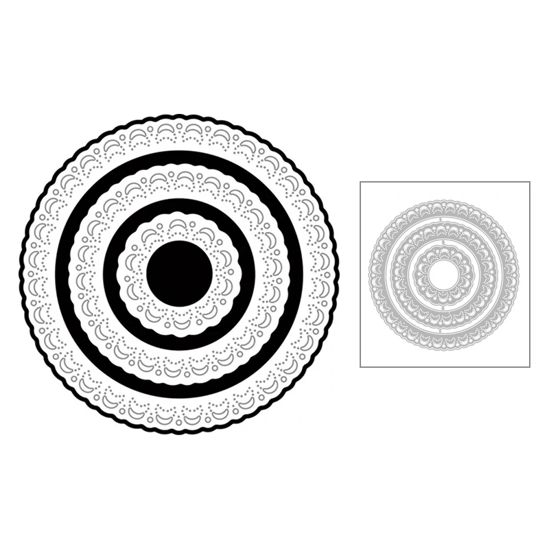 

2020 Новый Круг кружева вложения металла резки штампы для DIY край шаблон тиснения слоистых карт бумажный альбом Скрапбукинг без штампов