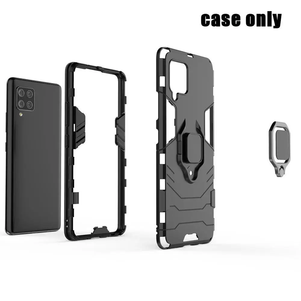 

4 in 1 Case For Samsung Galaxy A42 5G Case Armor PC Ring Phone Rim Cover On TPU A42 For Samsung Holder Finger Cover Case U9H7