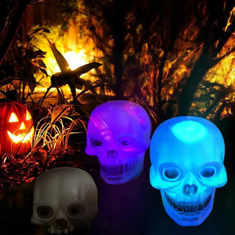 Новое поступление Светодиодные Красочные стетящиеся волосы череп Форма ночной