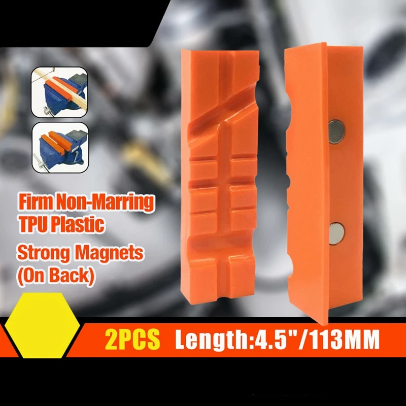 

2 Pcs 4.5 Inch Magnetic Bench Vice Jaw Pad Multi-Groove Vise & 1 Set Grommets Punching Machine Manual Puncher Press Tool
