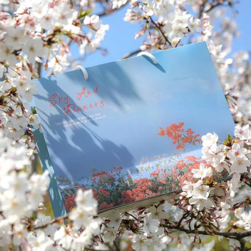 

Creative Simple Gift Bag Sweet Floral Landscape Series Small Fresh And Exquisite Gift Storage Bag Tote Bag