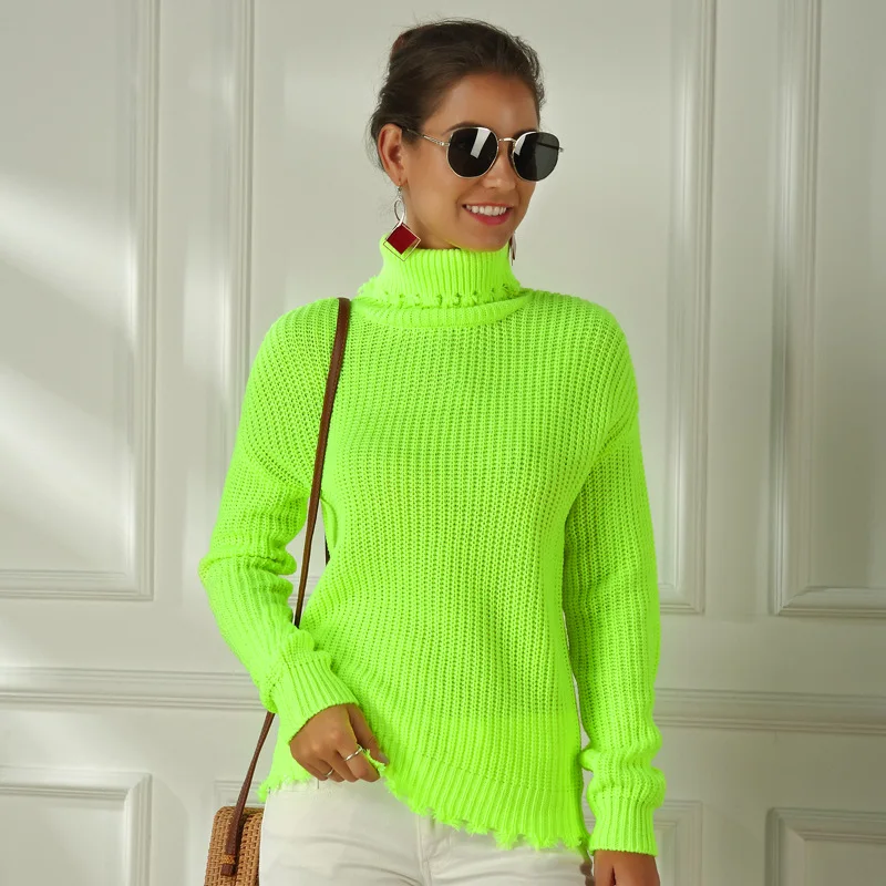Women Knitted Neon Sweater Green Fuchsia Pink Ladies Turtleneck Pullover Tops Casual Knitting Sweaters Female hollow out Jumpers Women Knitted Neon Sweater Green Fuchsia Pink Ladies Turtleneck Pullover Tops Casual Knitting Sweaters Female hollow out Jumpers