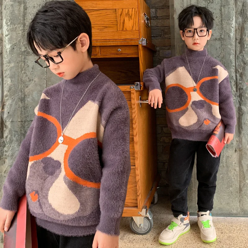

2021 Fashion Boys Sweater Fall Winter Kids Boy Outerwear Cotton Sweater Teen Boy Sweater Children Knitwear Sweater Brand Tops
