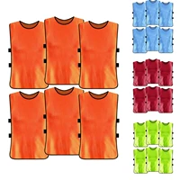 6 pcs adults kids soccer pinnies quick drying football jerseys vest scrimmage practice sports vest breathable team training bibs