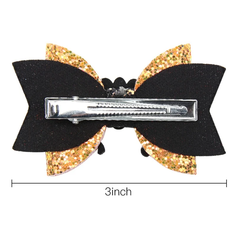 

Halloween Party Bows Hairgrip Glitter Hair Bows With Clip Dance Party Bow Hair Clip Girls Hairpins Hair Accessories